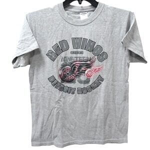 Detroit Red Wings Hockey T-Shirt Mens Size M Gray NHL‎ Graphic Tee